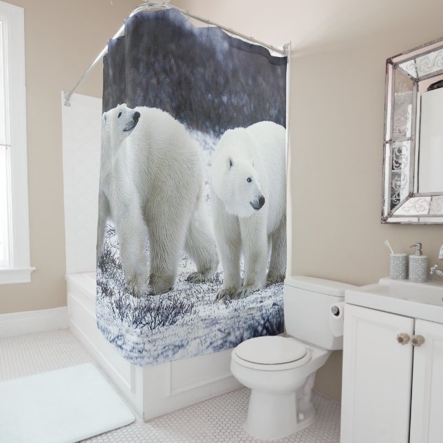 Polar Bears Shower Curtain (In Situ)