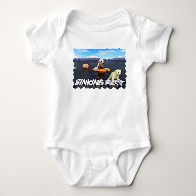 Polar Bears - Sinking Fast Baby Bodysuit (Front)