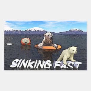 Polar Bears - Sinking Fast Rectangular Sticker