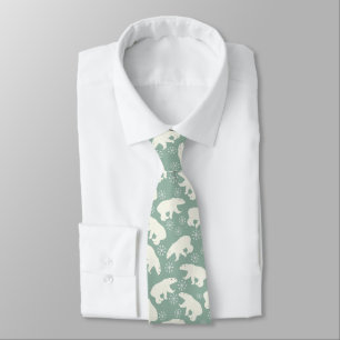 Polar Bears & Snowflakes Winter Pattern Tie