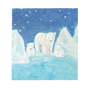Polar Bears & Winter Landscape Notepad