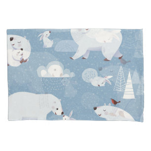 Polar Bears Winter Vintage Pillowcase