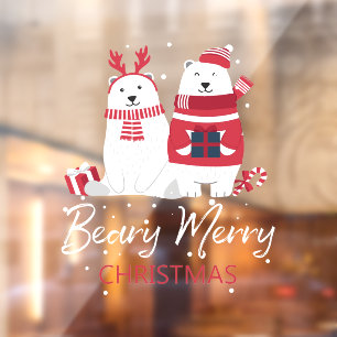 Polar Beary Merry Christmas ID851 Window Cling