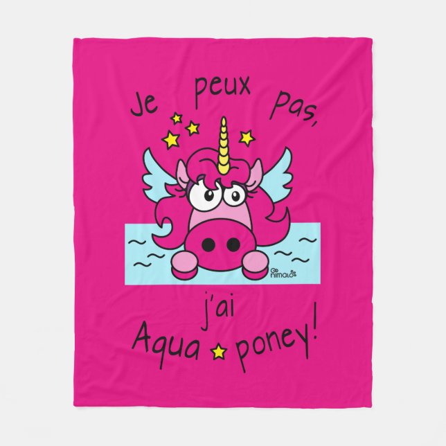 polar cover "Licorne, Aquaponey" Fleece Blanket (Front)