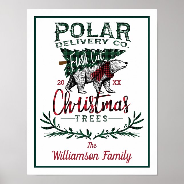 Polar Delivery Co Fresh Cut Christmas Trees Family Poster (Front)