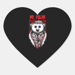 Polar Design A Funny Polar Bear Animal Lover Heart Sticker