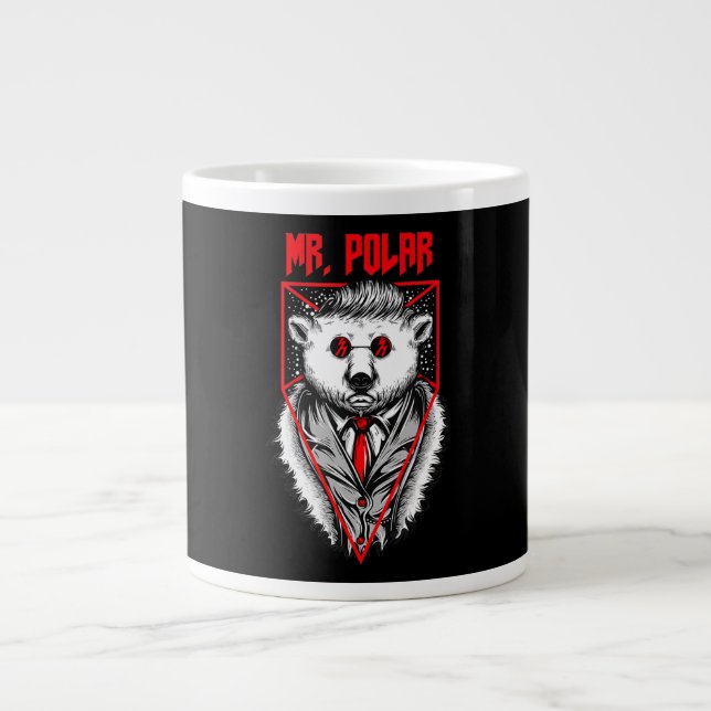 Polar Design A Funny Polar Bear Animal Lover Large Coffee Mug (Front)