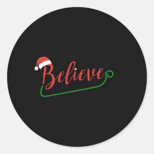 Polar Express Believe Pyjamas Santa Classic Round Sticker