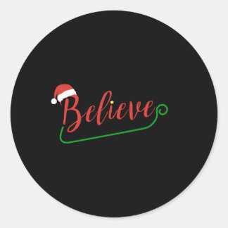 Polar Express Believe Pyjamas Santa Classic Round Sticker
