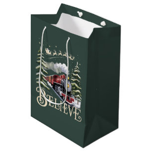 Polar Express Christmas Gift Believe Xmas Winter Medium Gift Bag