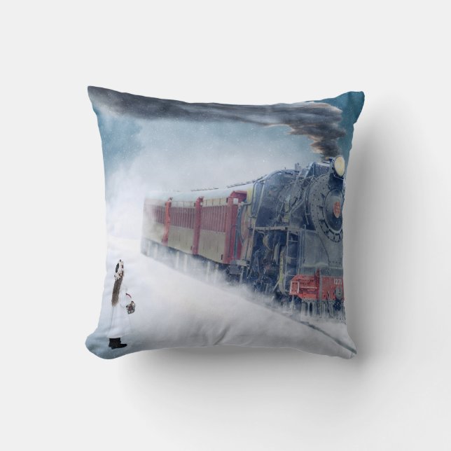 Polar Express -- Christmas Throw Pillow (Front)