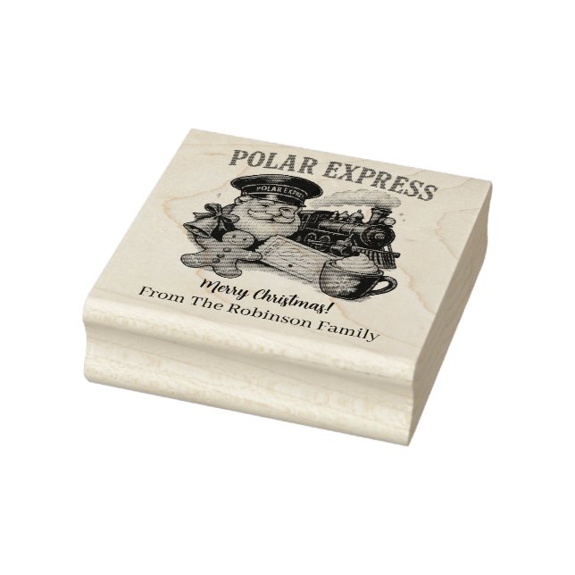 Polar Express Vintage Santa Train Christmas  Rubber Stamp (Stamp)