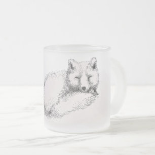 POLAR FOX FROSTED GLASS COFFEE MUG