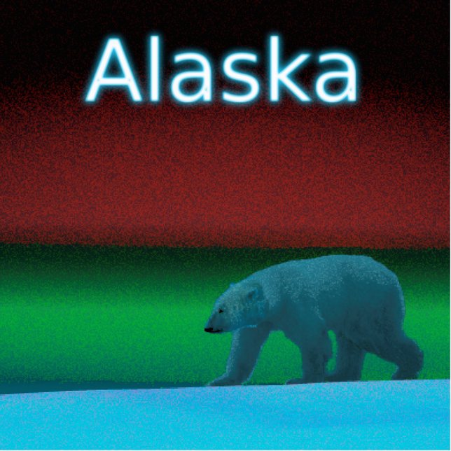 Polar Lights Polar Bear - Alaska Photo Sculpture Magnet (Front)