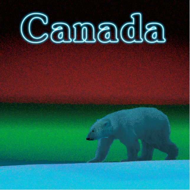 Polar Lights Polar Bear - Canada Photo Sculpture Magnet (Front)