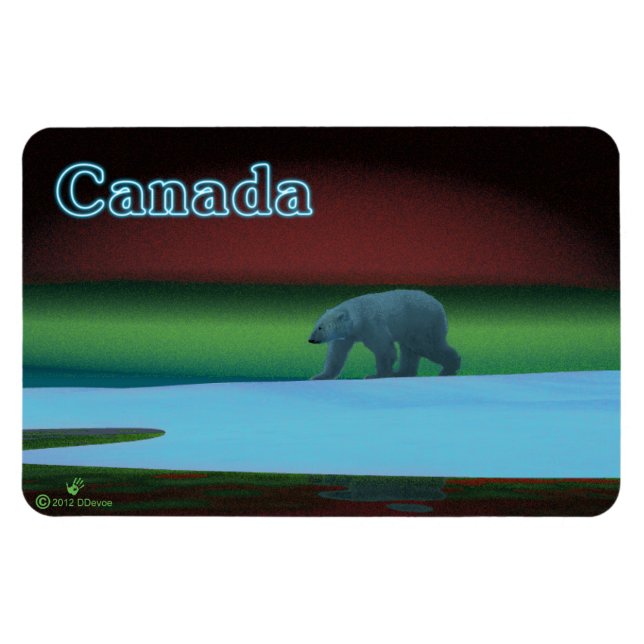 Polar Lights Polar Bear Magnet (Horizontal)