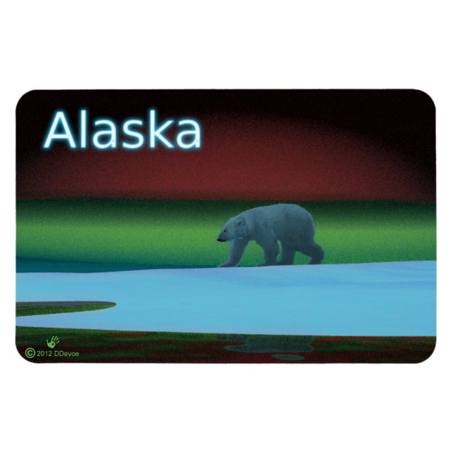 Polar Lights Polar Bear Magnet (Horizontal)