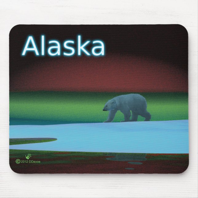 Polar Lights Polar Bear Mouse Mat (Front)