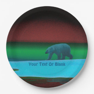 Polar Lights Polar Bear Paper Plate