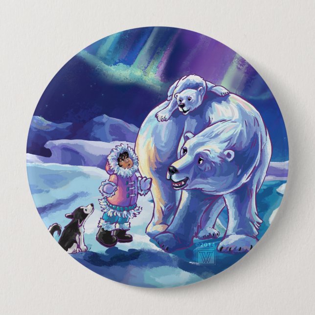 Polar Pals 10 Cm Round Badge (Front)