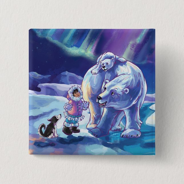 Polar Pals 15 Cm Square Badge (Front)