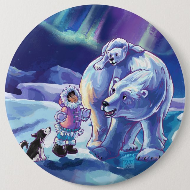 Polar Pals 6 Cm Round Badge (Front)