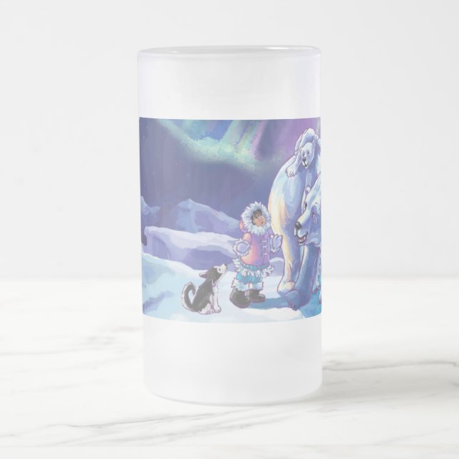 Polar Pals Frosted Glass Beer Mug (Center)
