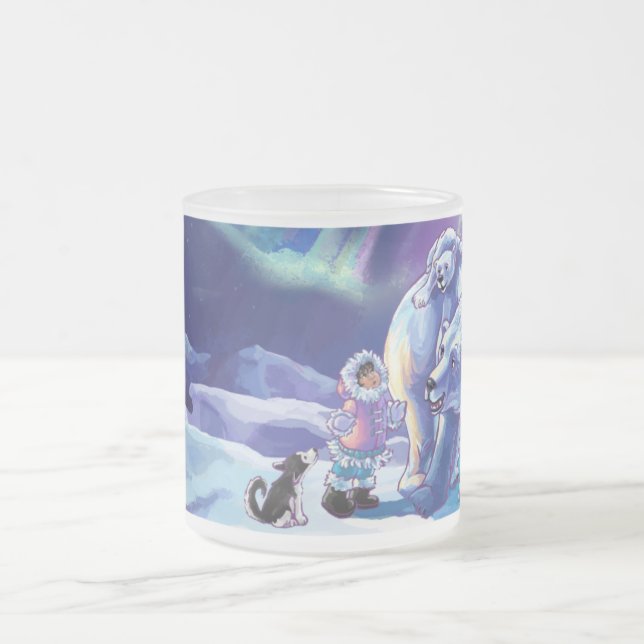 Polar Pals Frosted Glass Coffee Mug (Center)