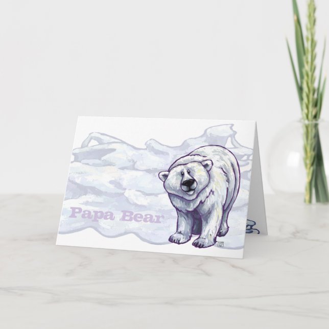 Polar Papa Bear Greeting Card (Front)