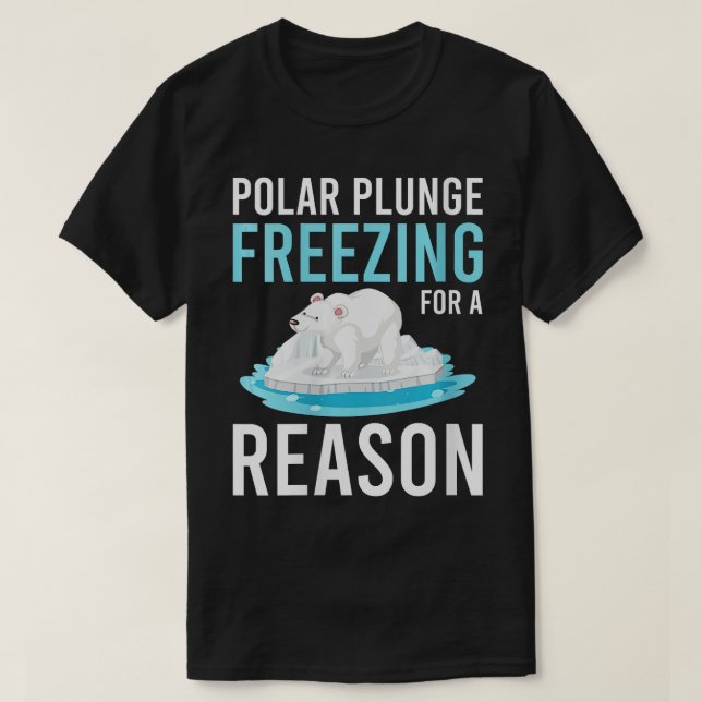 Polar Plunge Freezing For A Reason VNeck  T-Shirt (Design Front)