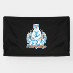 Polar Plunge Ice Jump Funny Polar Bear Winter Swim Banner