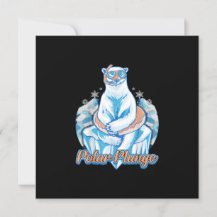 Polar Plunge Ice Jump Funny Polar Bear Winter Swim Invitation