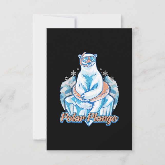 Polar Plunge Ice Jump Funny Polar Bear Winter Swim Invitation (Front)