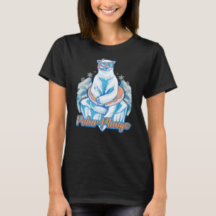 Polar Plunge Ice Jump Funny Polar Bear Winter Swim T-Shirt