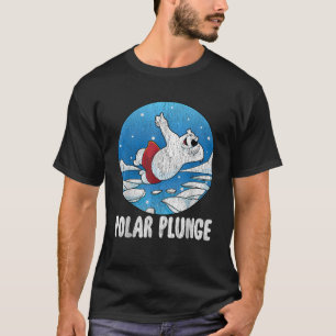 Polar Plunge Ice Jump Funny Polar Bear Winter Swim T-Shirt