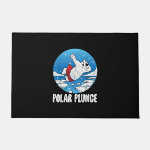 Polar Plunge Ice Jump Polar Bear Winter Swim Doormat