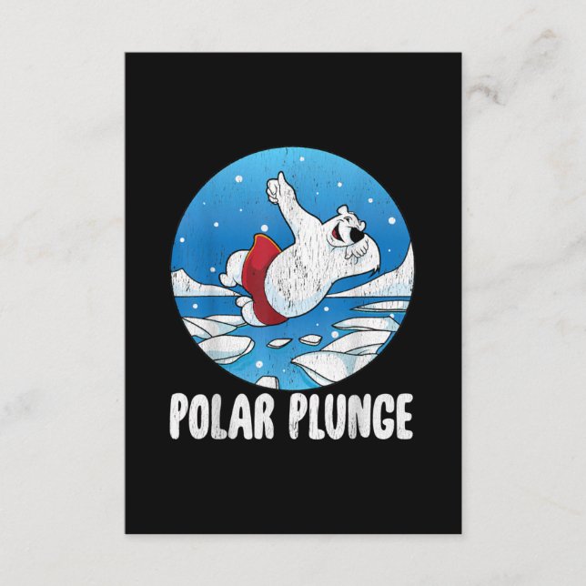 Polar Plunge Ice Jump Polar Bear Winter Swim Enclosure Card (Front)