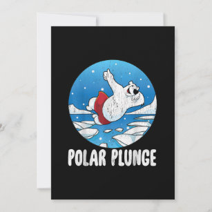 Polar Plunge Ice Jump Polar Bear Winter Swim Holiday Card