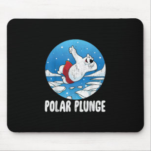 Polar Plunge Ice Jump Polar Bear Winter Swim Mouse Mat