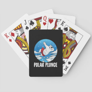 Polar Plunge Ice Jump Polar Bear Winter Swim Playing Cards