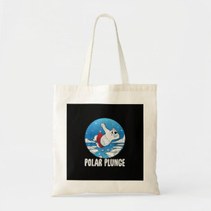 Polar Plunge Ice Jump Polar Bear Winter Swim Tote Bag