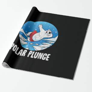 Polar Plunge Ice Jump Polar Bear Winter Swim Wrapping Paper