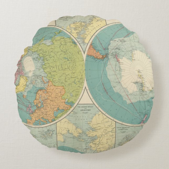 Polar Regions Round Cushion (Front)