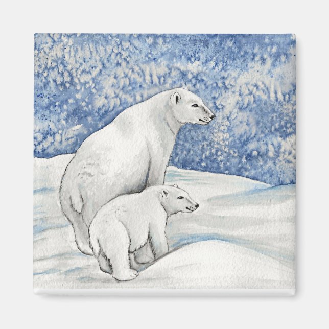 Polar Snow Bears Magnet (Front)