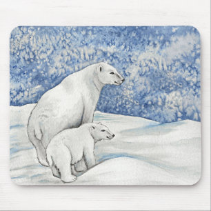 Polar Snow Bears Mouse Mat