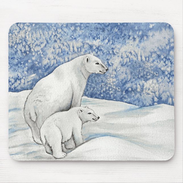 Polar Snow Bears Mouse Mat (Front)