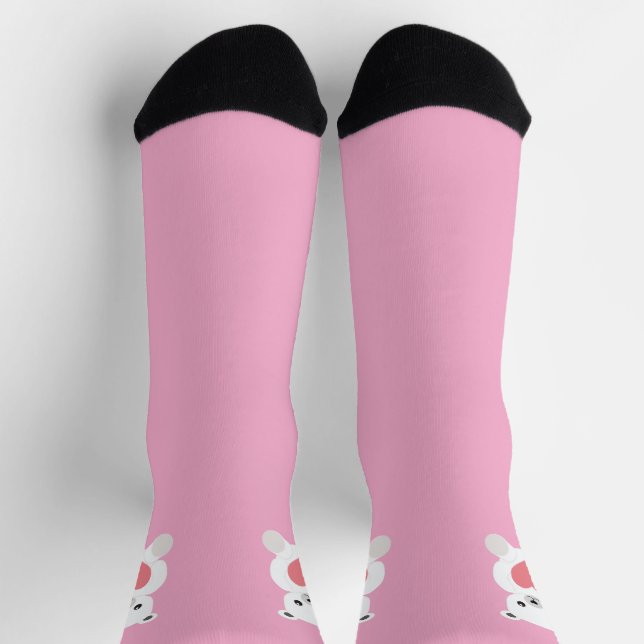Polar Teddy Bear Valentine's Day Socks (Top)