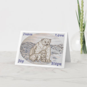polarbears, Peace, Love, Hope, Joy Holiday Card