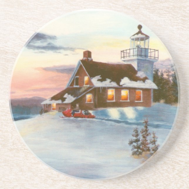 Polaris Sunset Lighthouse Coasters (Front)