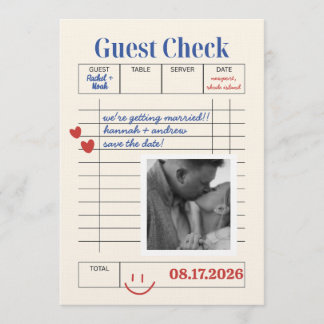 POLAROID Guest Check Save The Date  Invitation